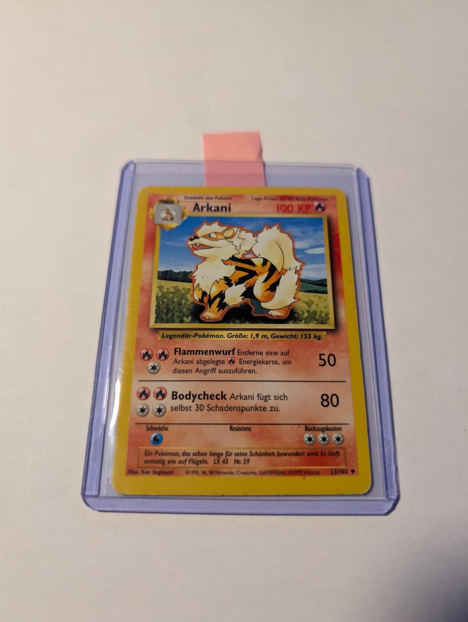 Pokemonkarte Arkani 23/102/Base-Set/Deutsch/Good