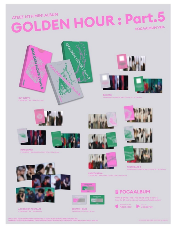 ATEEZ – GOLDEN HOUR : Part.5 (14th Mini Album) – POCAALBUM Ver. 🎁 OFFRE EXCLUSIVE : 1 badge ATEEZ offert avec chaque album