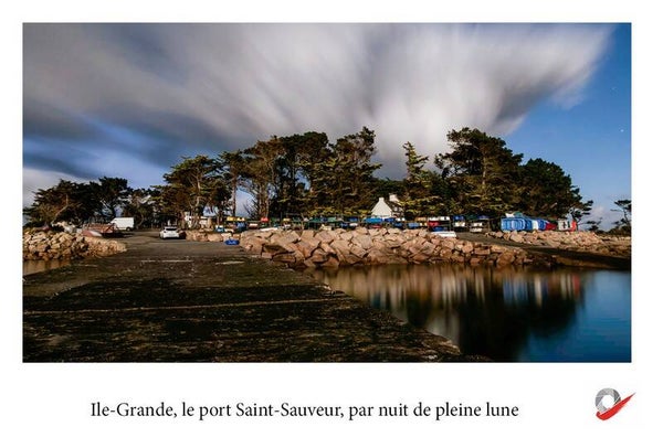 CP_2026_21 - Ile-Grande, le port par nuit de pleine lune