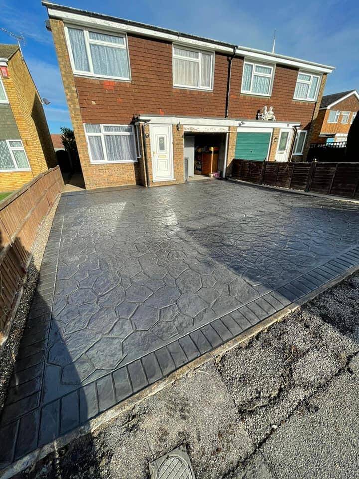 Billericay imprinted concrete paving 