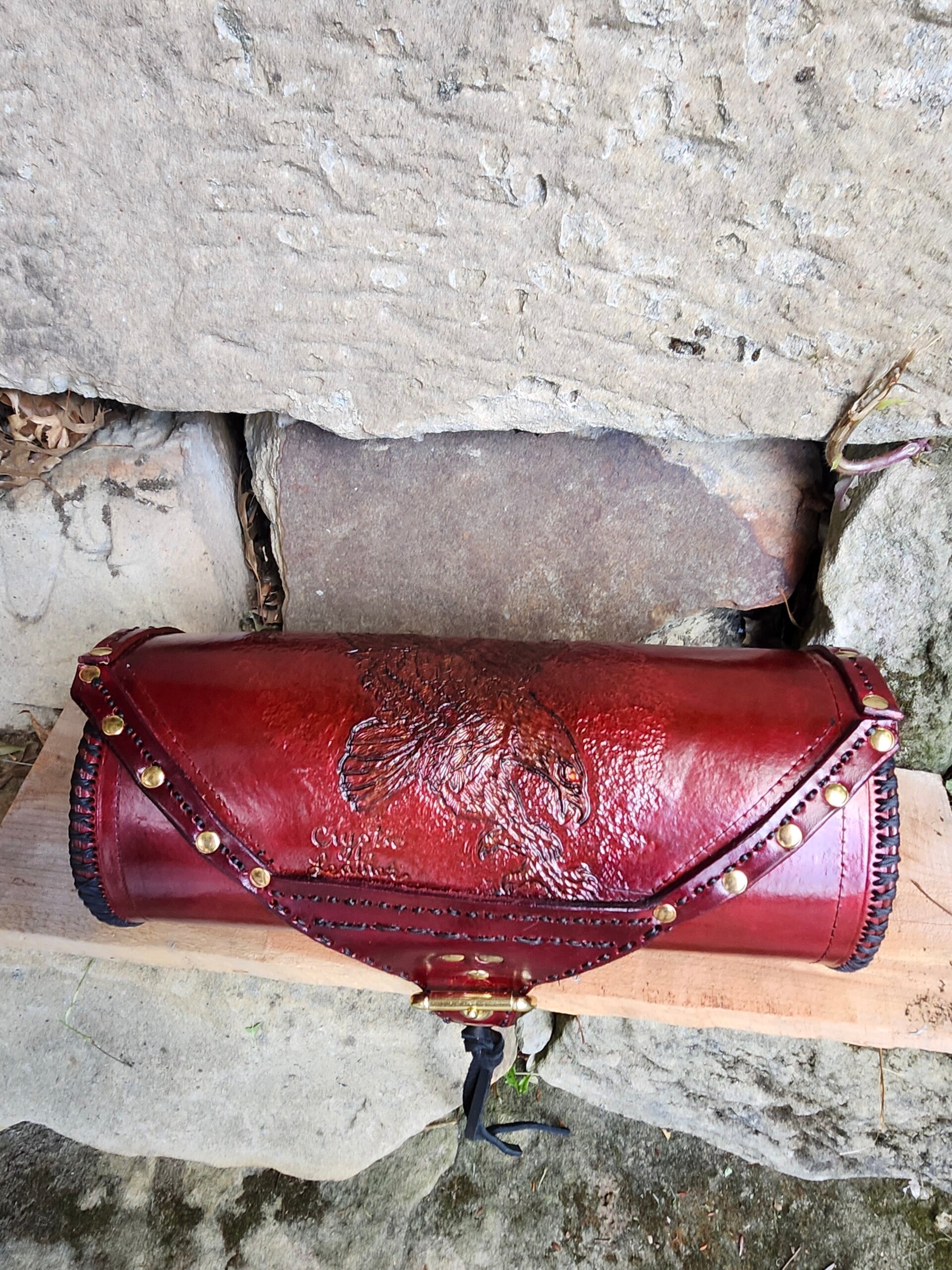 Custom leather fork bags