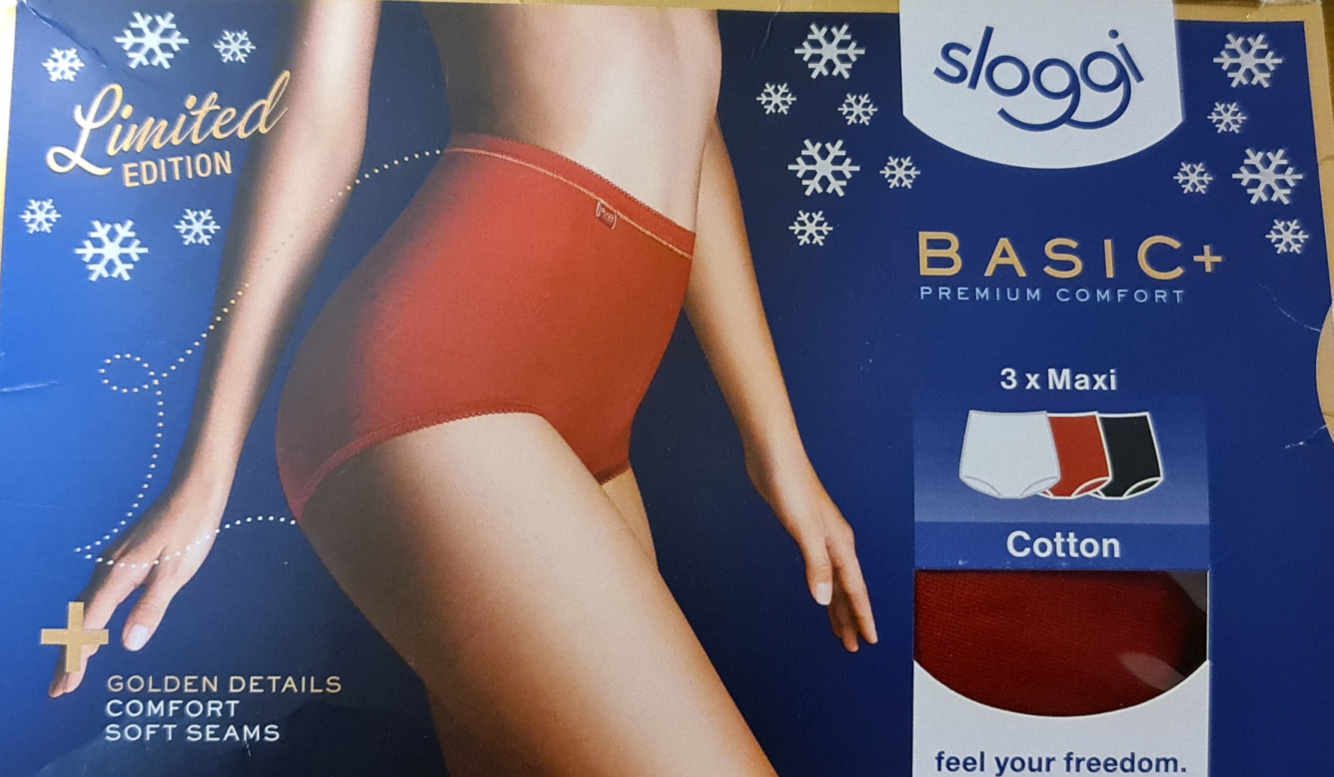 Sloggi basic maxi set in 3 kleuren wit, zwart en rood M006/R9