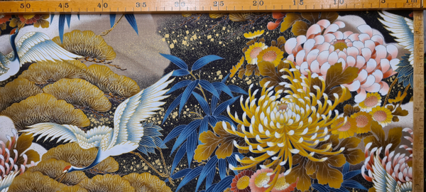 Dahlia's met kraanvogel