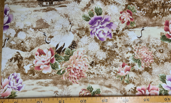 bloemen met kraanvogel