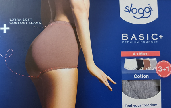 Sloggi basic maxi set in 4 kleuren: wit, donkerhuid, grijs en zwart V016/6I