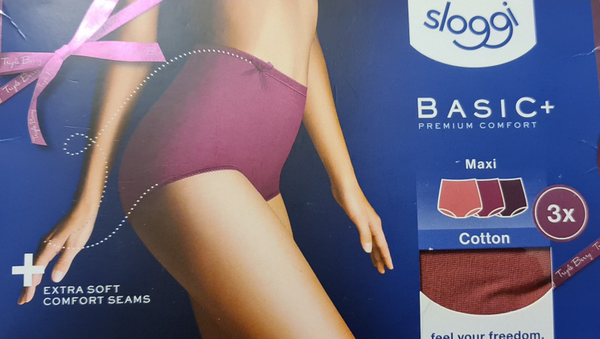Sloggi basic maxi set in 3 kleuren roze, cyclaam en aubergine M005/R5