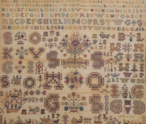 Sampler in naturel kleuren