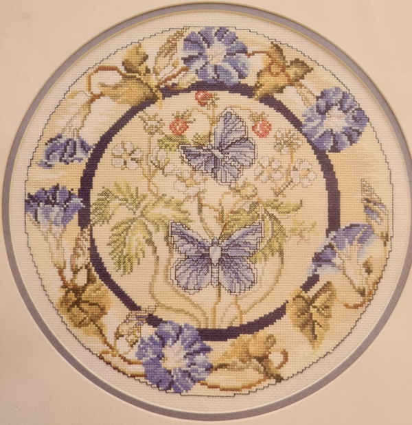 Blauwe Vlinders met Bloemen