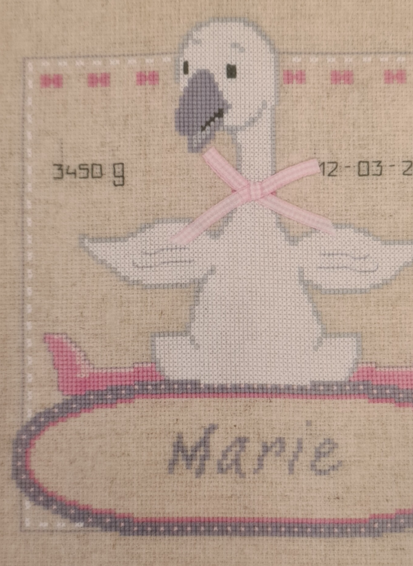 Gans met Strikje Geboortetegel