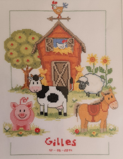 Op de Boerderij geboortetegel