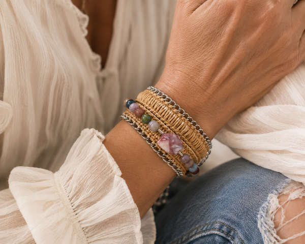 Agaat – handgemaakte brede natuursteen armband