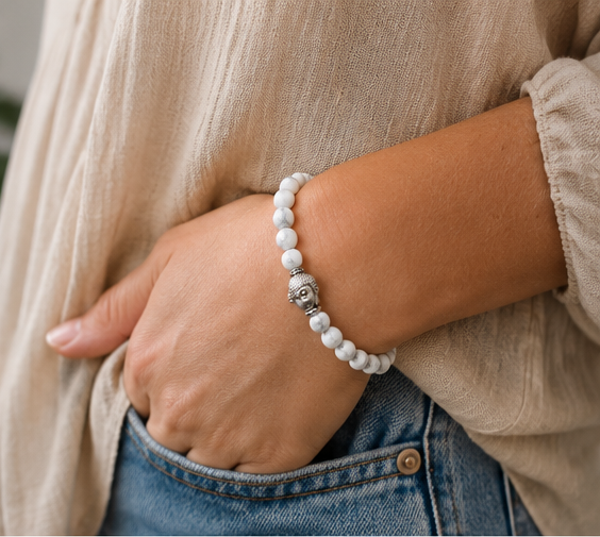 🤍 Handgemaakte Armband White Buddha
