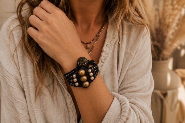 Boheem – handgemaakte boho armband met hematiet