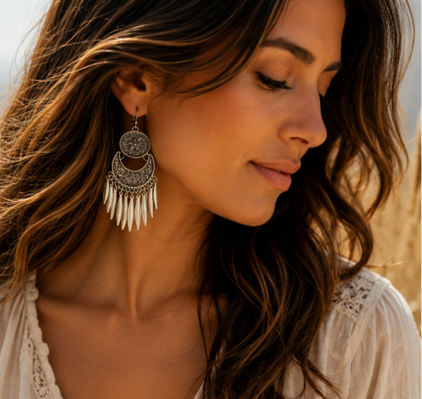 Boho Statement Oorbellen – Vintage Ibiza Style