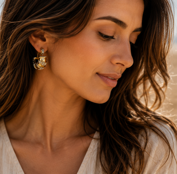 Chunky Strass Hoop Oorbellen – Luxe Statement Design