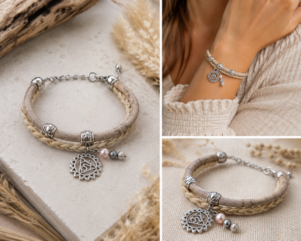 ✨Natural Balance – handgemaakte kurk armband