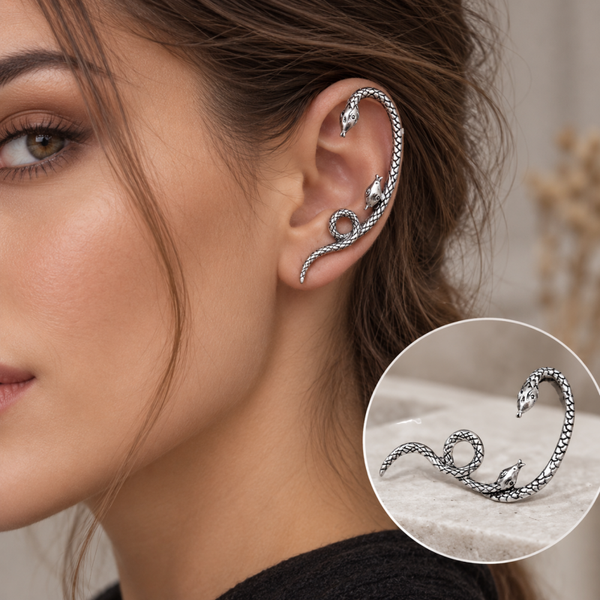 Earcuff Snake – RVS Slang Design voor een Stoere Look