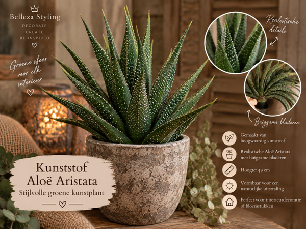 Kunststof Aloë Aristata – Stijlvolle groene kunstplant