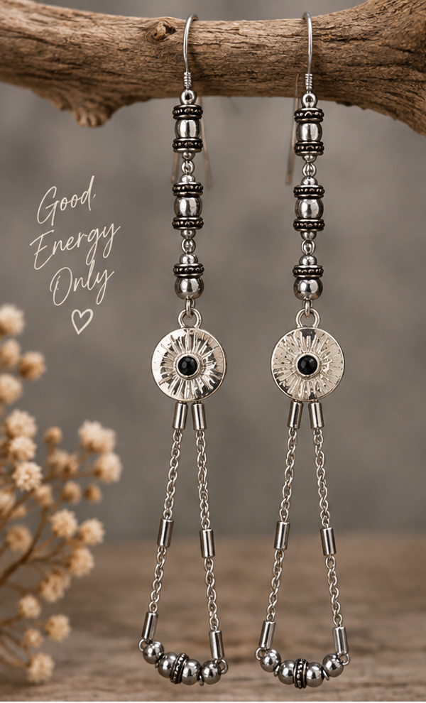 Oorbellen Evil Eye – Metalen Kralen met Jasseron en Beschermende Hanger