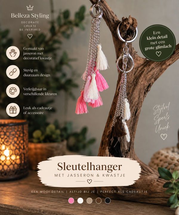 Sleutelhanger met Jasseron en Kwastje – Stijlvol en speels detail