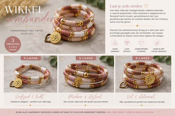 🩷 Wikkelarmbanden Myuki – 2, 3 & 4 laags