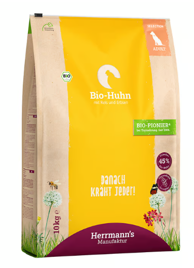 Herrmann's Manufaktur Bio-Huhn mit Reis & Erbsen 10kg