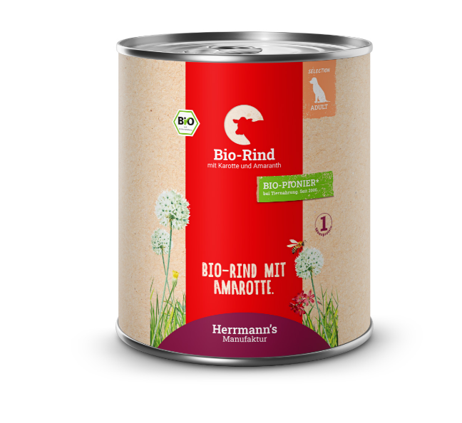 Herrmann's Manufaktur Selection Adult Bio Rind mit Karotten & Amaranth 800g