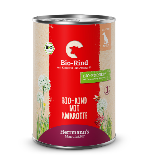 Herrmann's Manufaktur Selection Adult Bio Rind mit Karotten & Amaranth 400g
