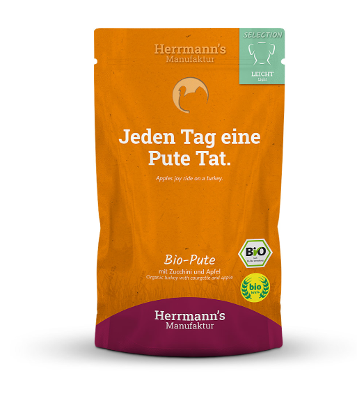 Herrmann's Manufaktur Selection Light Bio Pute mit Zucchini und Apfel 150g