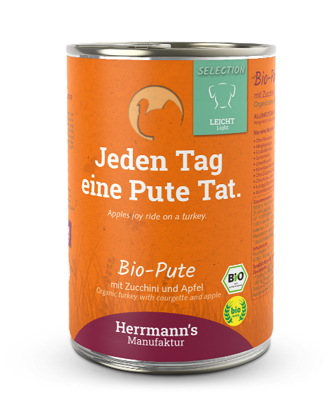 Herrmann's Manufaktur Selection Light Bio Pute mit Zucchini und Apfel 400g