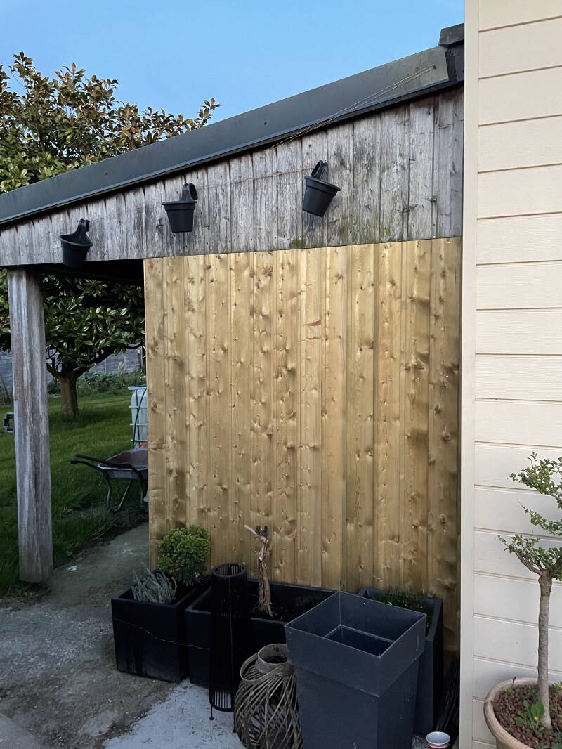 Fermeture Bardage sur abris bois