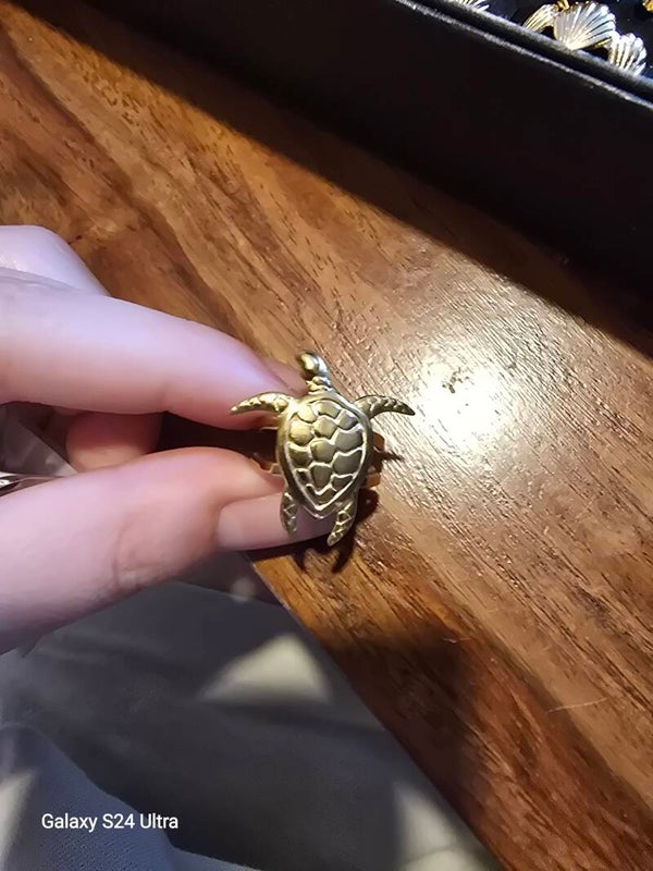Bague tortue simple doree et lisse