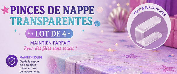 Pinces de Nappe Transparentes – Lot de 4