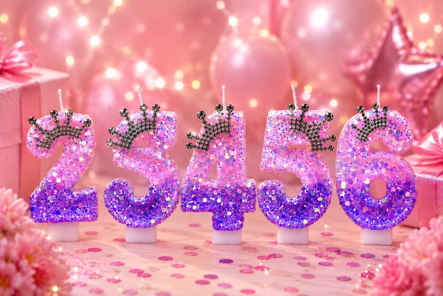 Bougies Anniversaire Princesse 2 à 6 Ans ✨👑