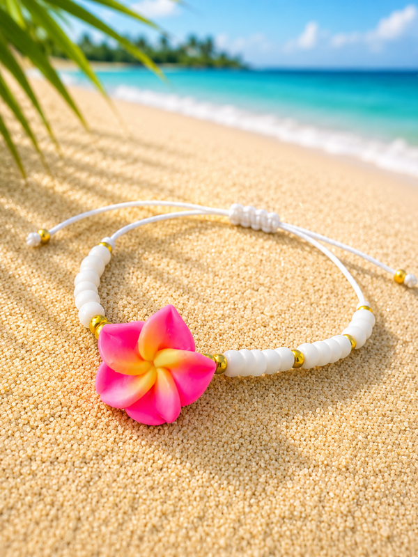 Bracelet Fleur des Îles Rose Tropicale