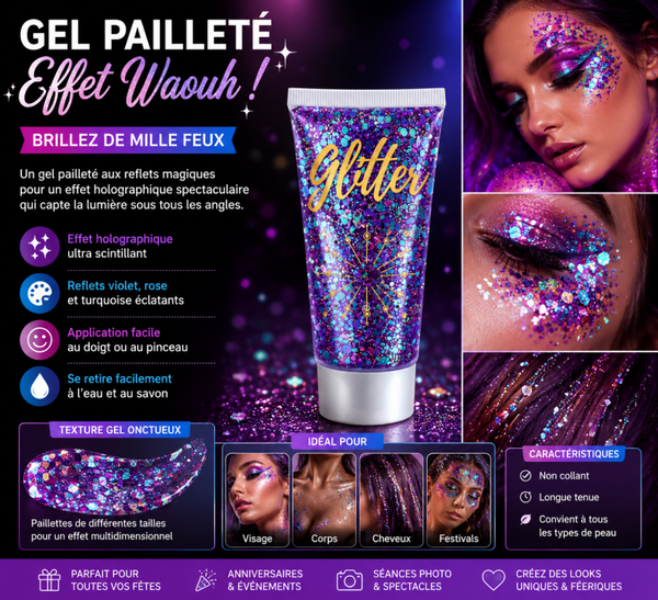 Gel Pailleté Multicolore – Effet Waouh Instantané