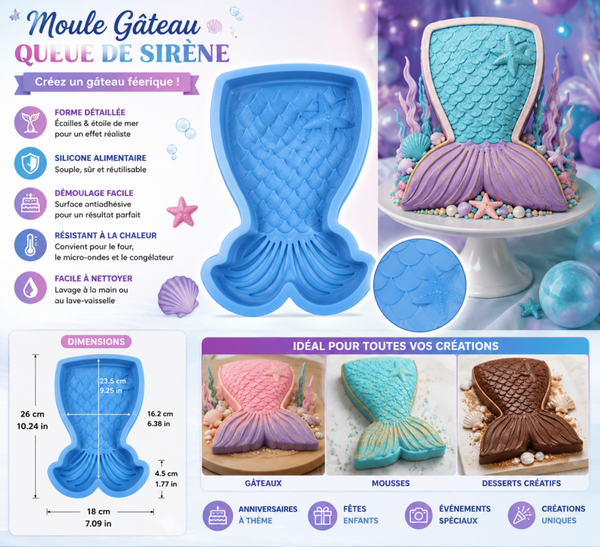 Moule Gâteau Queue de Sirène – Effet Féérique