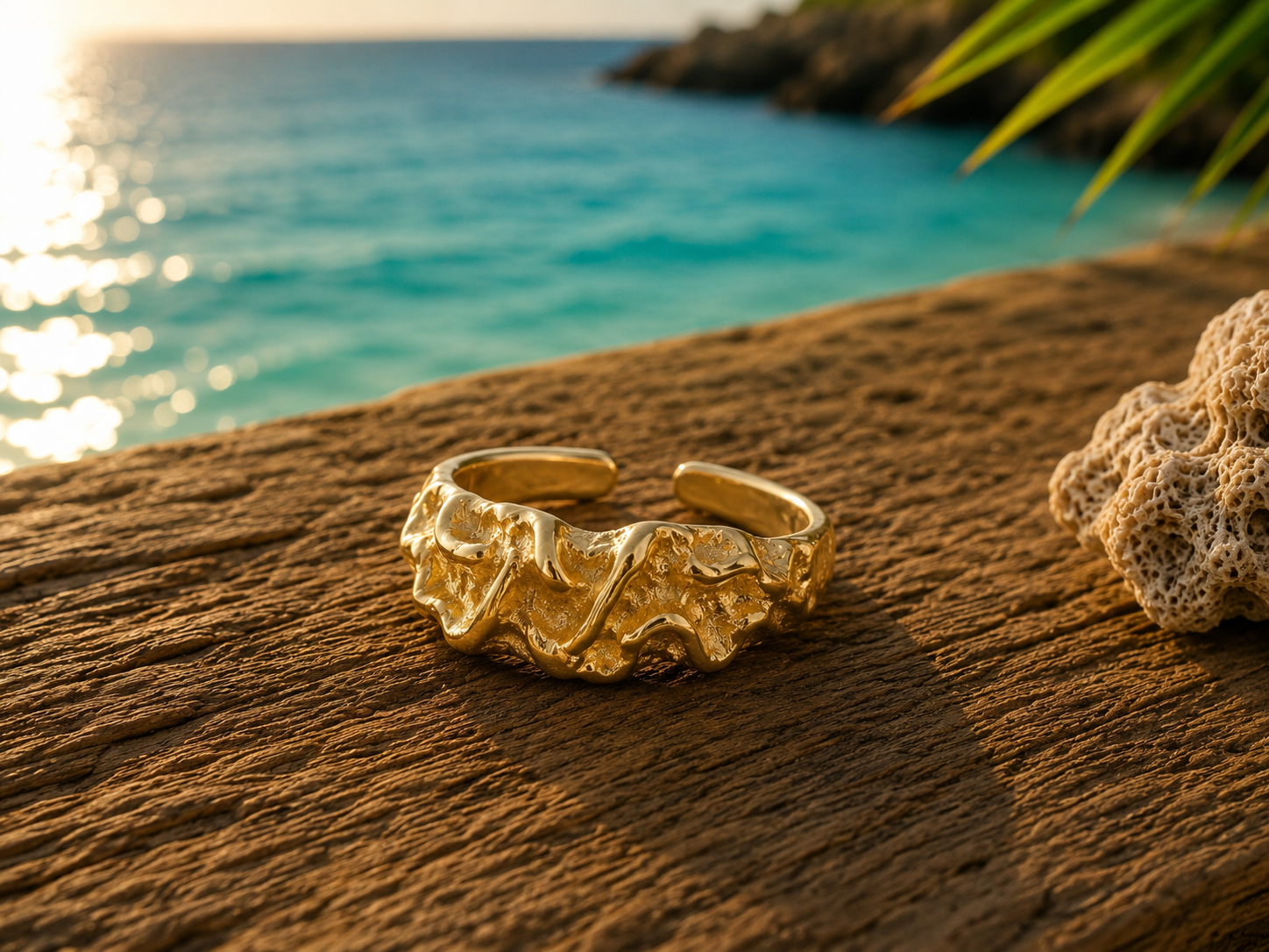 Bague Écume dorée