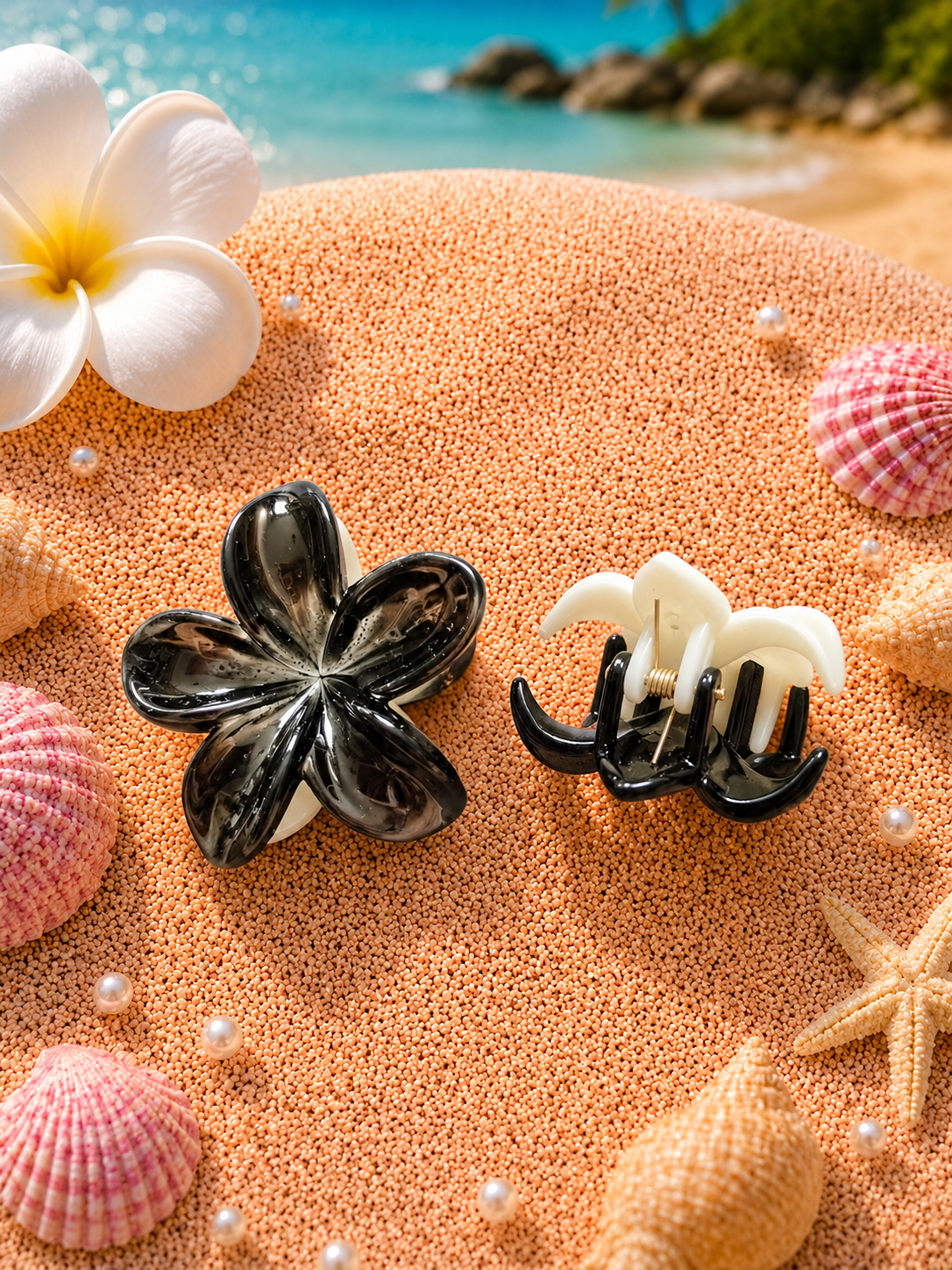 Pince Fleur Perle Noire