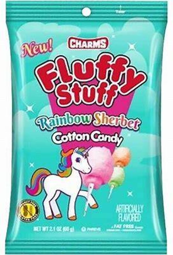 Charms Fluffy Stuff Rainbow Sherbet Cotton Candy 60g