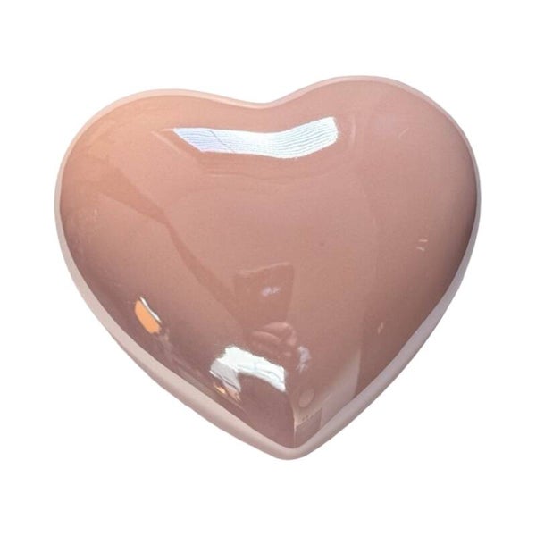 Keramische hartvormige urn – 330 ml – parelmoer roze