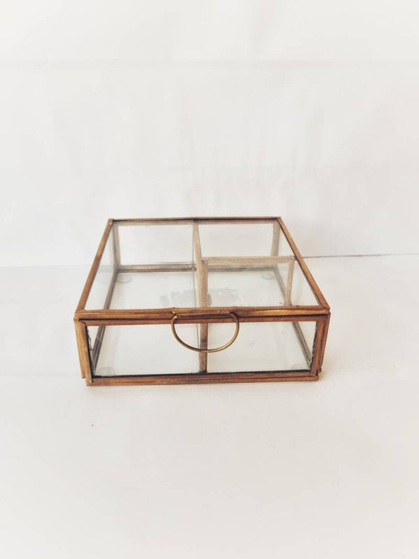 Gouden glazen box klein