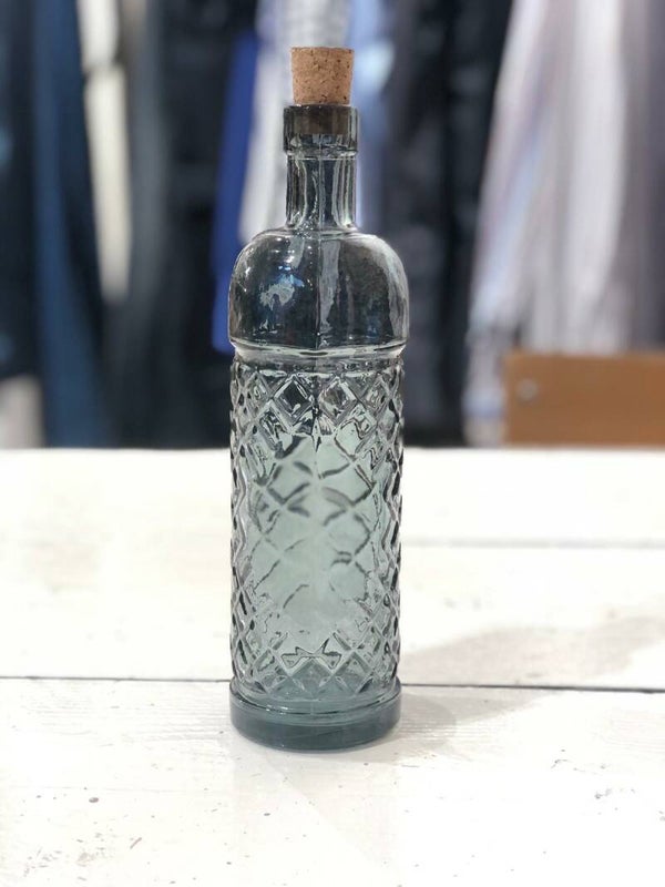 Glaze blauwe fles met kurk