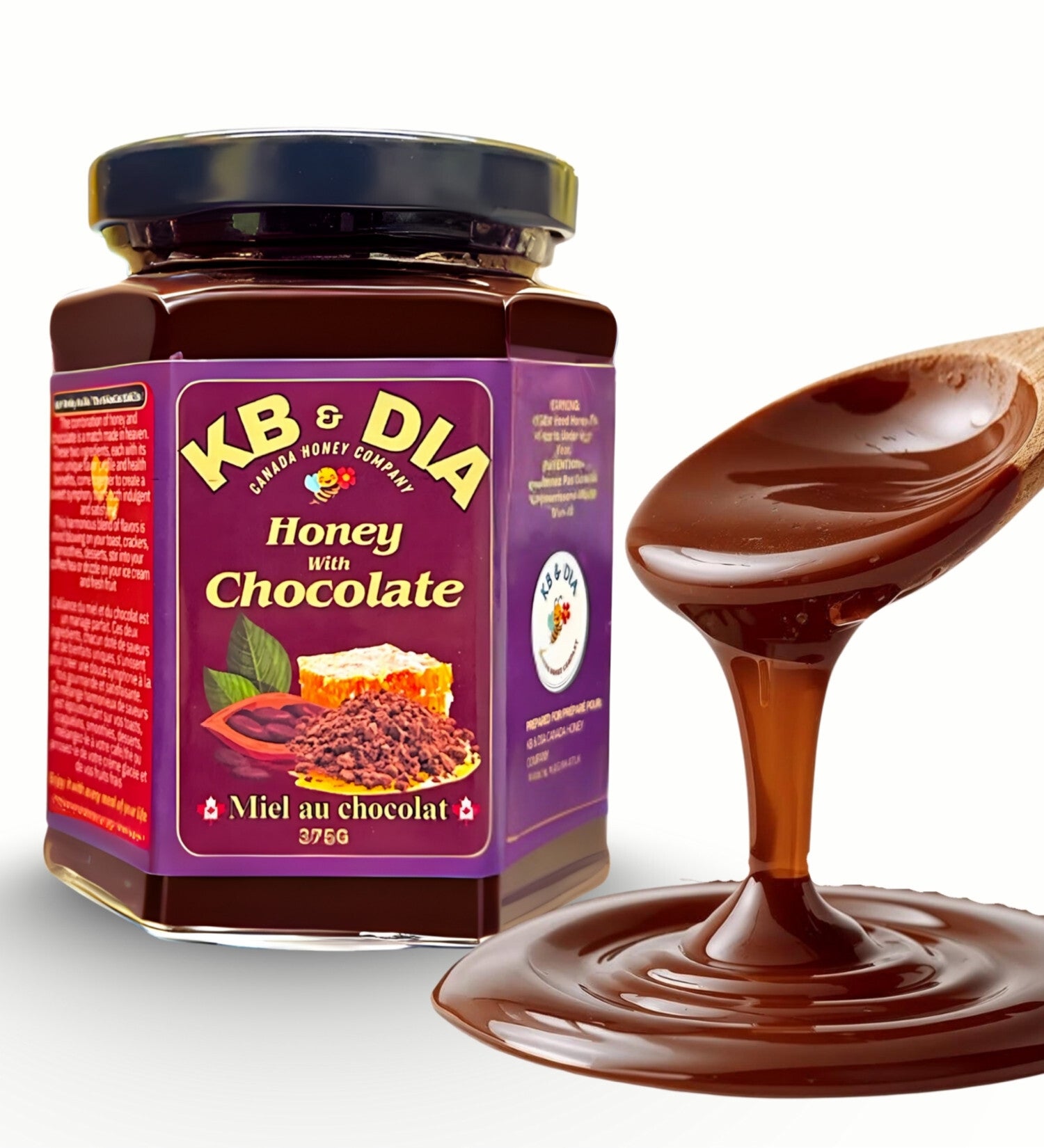 Chocolate Honey | 100% Canadian Pure Natural Raw Honey with Real Chocolate | 375G