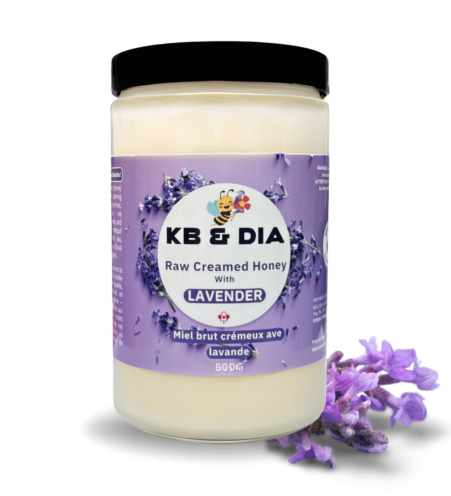Lavender Honey | 100% Canadian Pure Raw Creamed Honey with Lavender 500G
