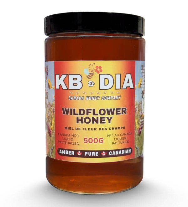 KB & DIA Canadian Wildflower Honey 500G - 100% Pure, Natural and Canadian Dark Amber Honey, Local Golden Honey Learn More