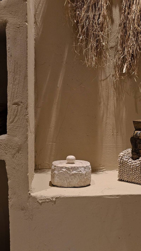 Marmeren pot met deksel