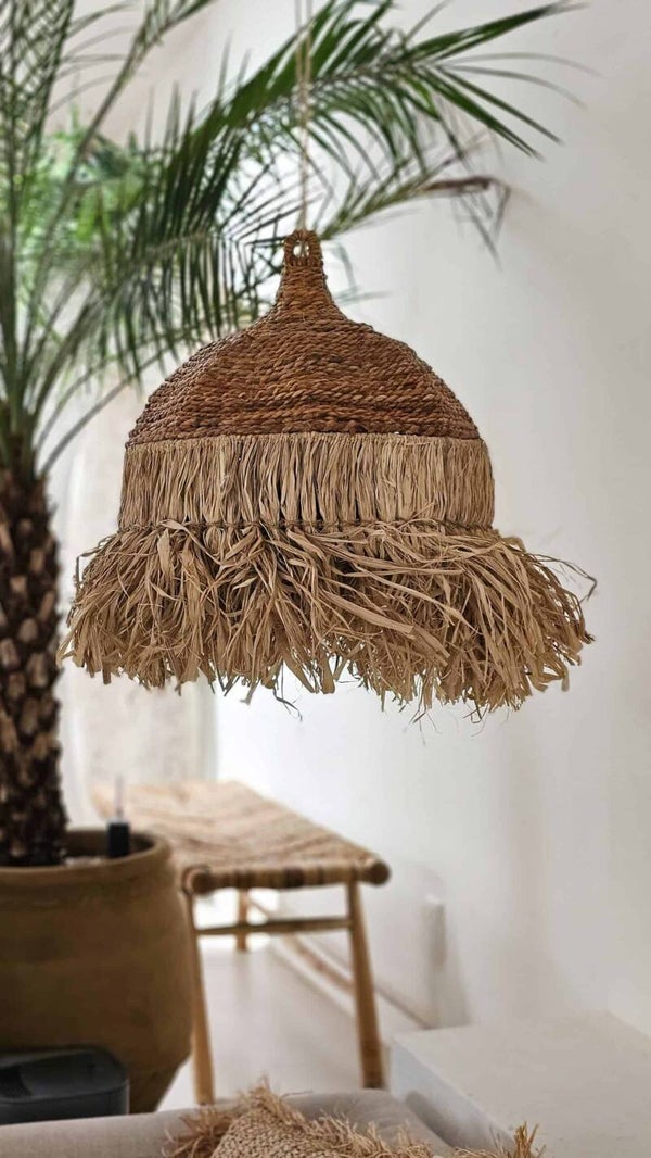 Raffia bananenlamp