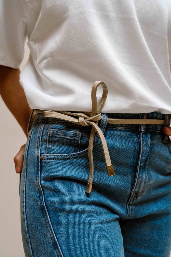 Leren riempje - Taupe