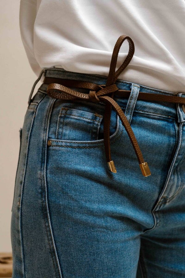 Leren riempje - Koffie